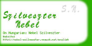 szilveszter nebel business card